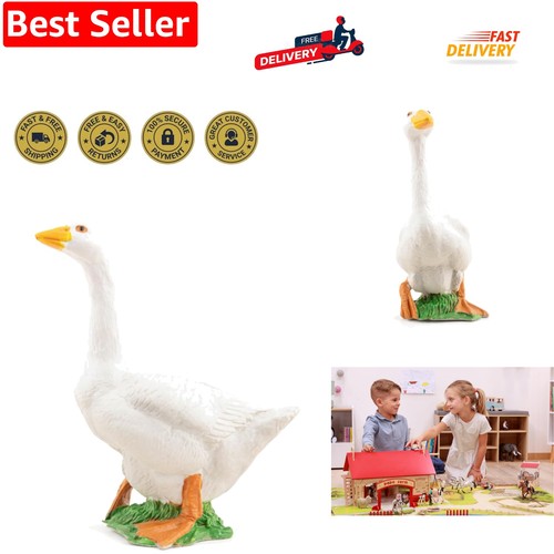 Realistic white goose figure - white,