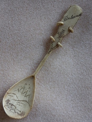 Vintage scrimshaw spoon - vintage, sami