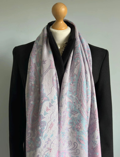 White pink scarf cashmere - pink,