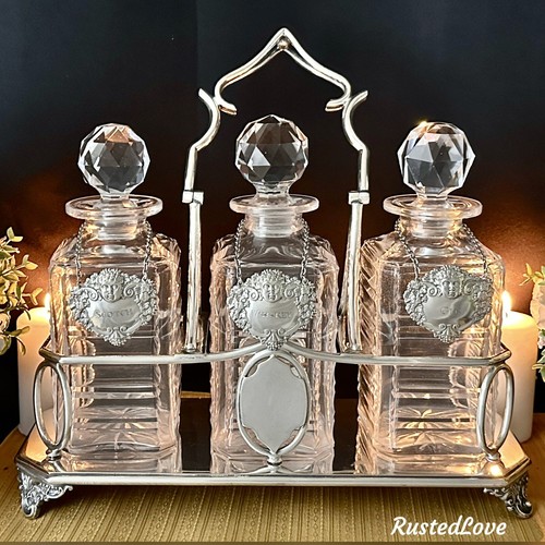 Antique decanters tantalus - antique,