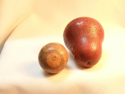 Antique carved mixxed gourds - antique,