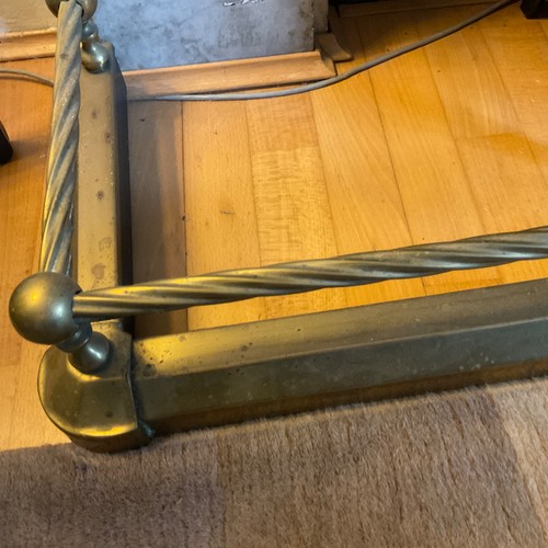 Victorian brass fire fender - victorian,
