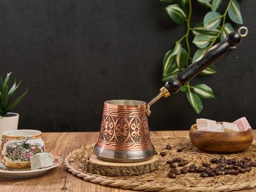 Copper coffee pot - copper, compatible