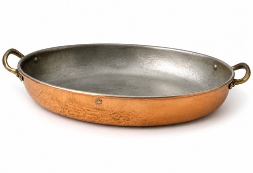 Vtg copper oval gratin - gratin, pan