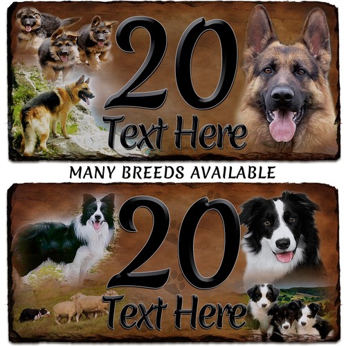 Dog house number slate sign - number,