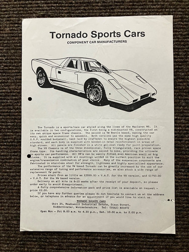 Tornado kit car - tornado,