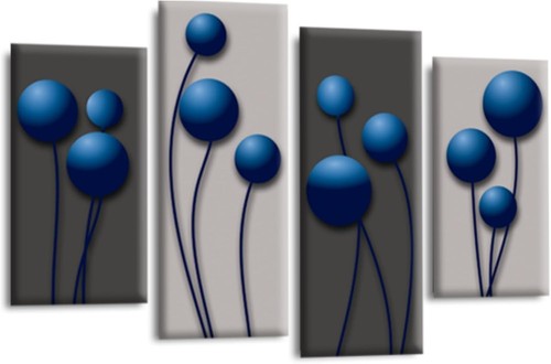 Floral wall art - art, blue