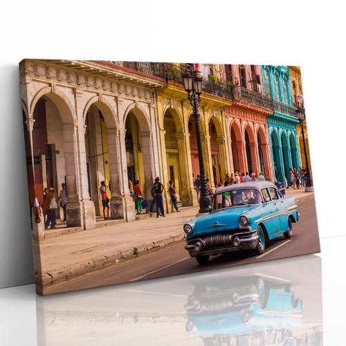 Old blue taxi car - taxi, havana