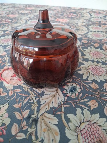 Glass pumpkin jar - glass,