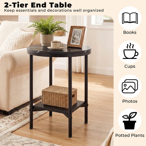 Modern round end table with - round,