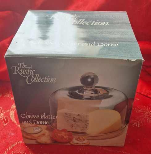 Glass cheese platter and - platter, dome
