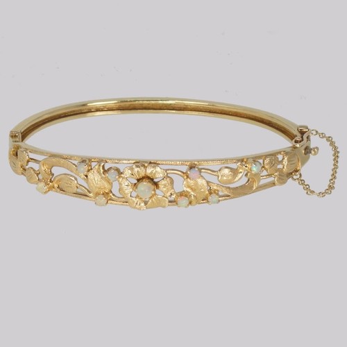 Vintage floral opal hinged - opal,