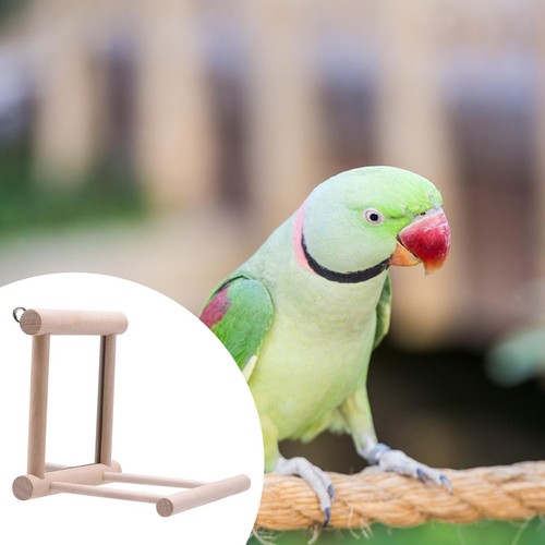 Wooden bird mirror birdcage - wooden,