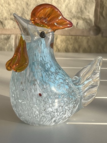 Murano style art glass rooster - murano,