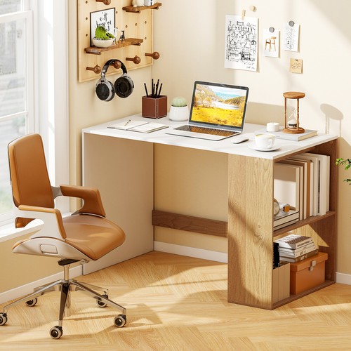 Office desk with shelves - office,