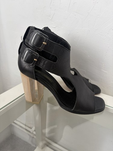 Miista black leather sandals - miista,