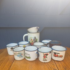 Assorted vintage enamel - enamel, jug