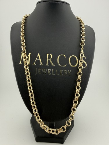 9ct gold belcher chain - gold,