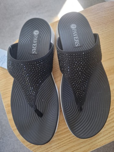 Black sparkle toe post sandals - toe,