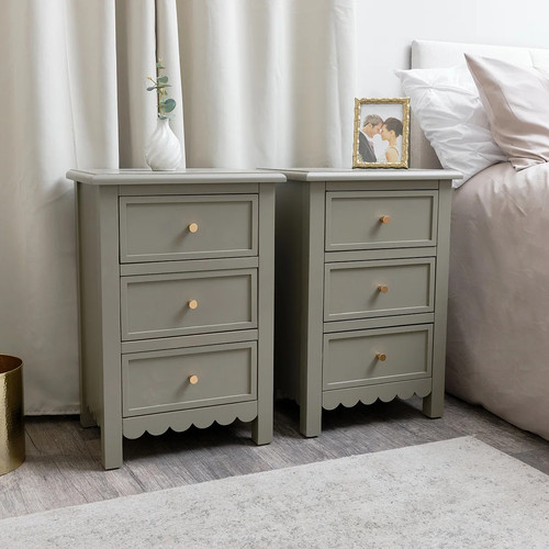 Pair scalloped drawer - pair,