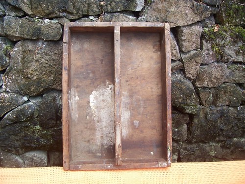 Large old wooden trug - old,