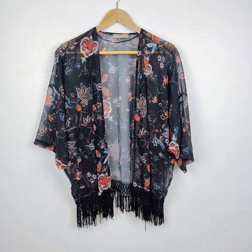 Pull bear black floral - bear,