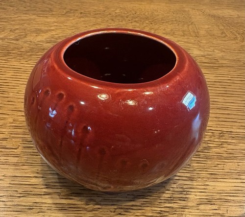Vintage red ceramic - ceramic, round