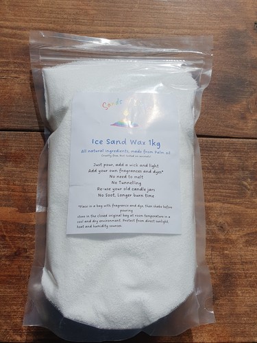 Candle sand wax 1kg white - sand, white.