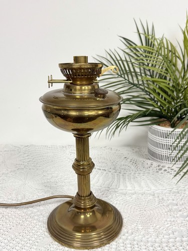 Vintage brass parafin lamp - vintage,