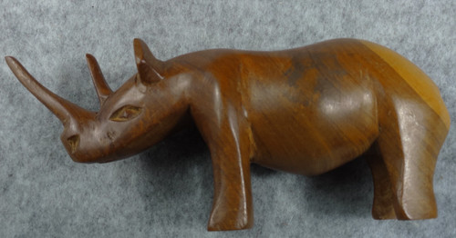 Vintage rhino animal wood - rhino,