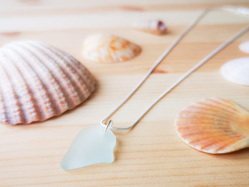 Cornish sea glass necklace - glass,