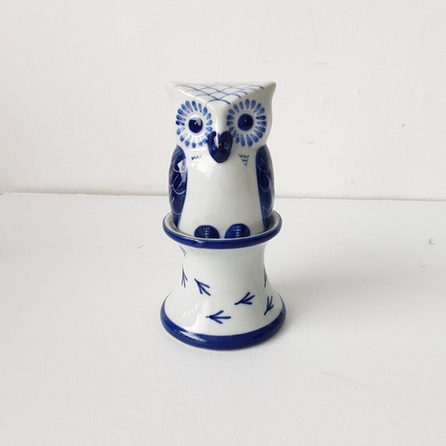 Owl salt pepper set blue - owl,