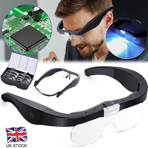 Magnifier glasses with led - with,