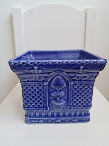 Vintage ceramic blue - blue, square