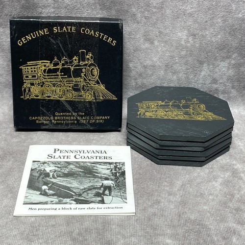 Genuine slate coasters set - genuine, of