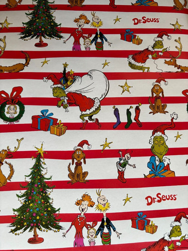 Grinch red white stripes - white,