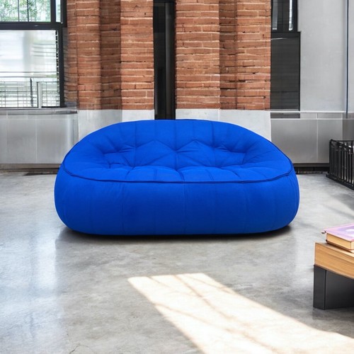 Sofa settee blue ottoman - sofa,