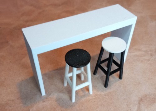 Dolls house modern - dolls, breakfast