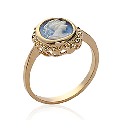 Blue cameo ring - cameo, and