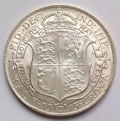 1915 silver half - crown, coin