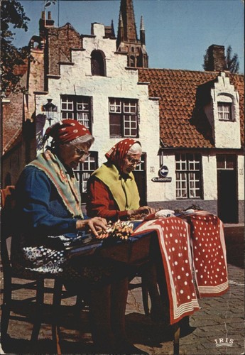 Vintage bruges lace makers - bruges, at