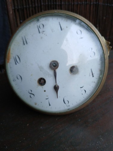 Old clock movement and - old,