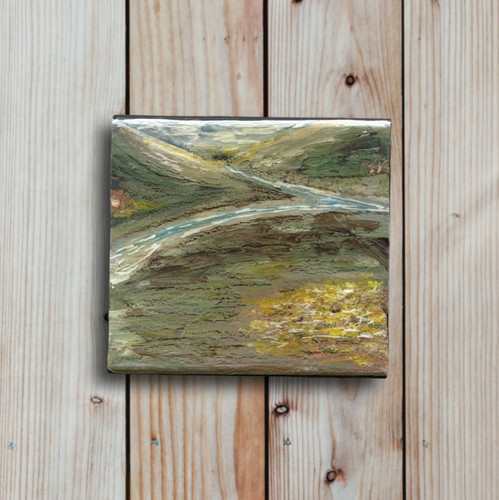 Mountain river plaque 6x5 5 - river, 6x5.5