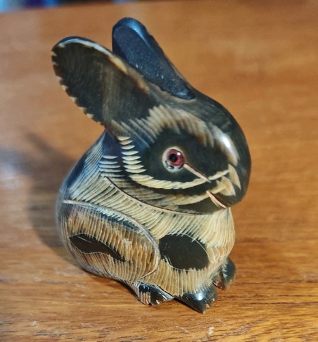 Hand carved water buffalo horn - hand,