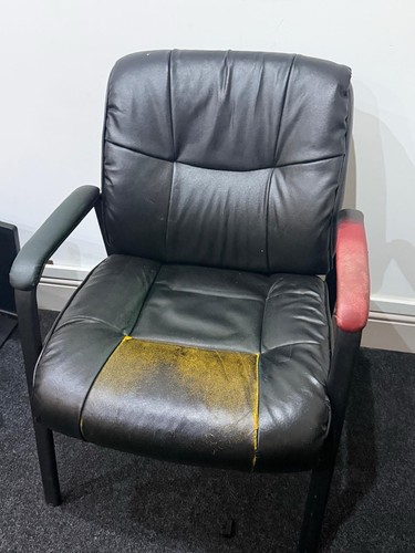 Black leather armchair - black,