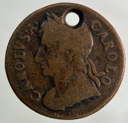1675 charles 2nd farthing - charles,