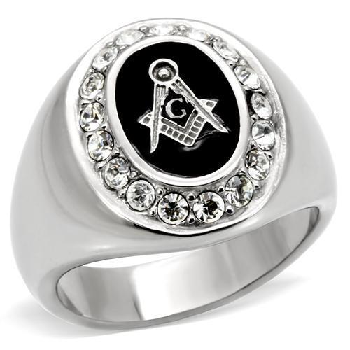 Mens masonic ring black - , silver