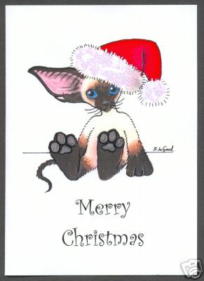Siamese kitten cat christmas - ,