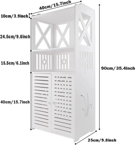 White bathroom cabinet - white, storage