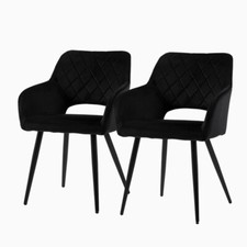 2 x Dining Chairs Set Velvet